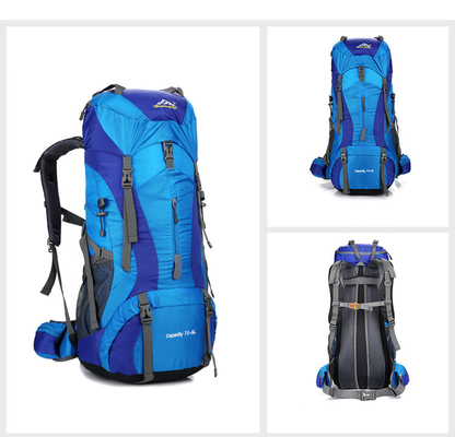 Polyester imperméable de sac à dos de trekking de montagne de Ransel OIN de sac à dos de 70 litres