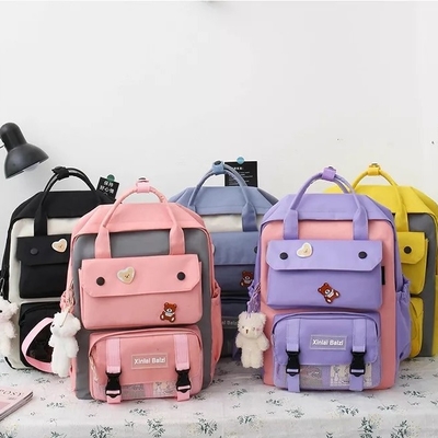 Étudiant Canvas 4 dans 1 sac d'école d'ensembles de sac à dos réglé pour des garçons de filles