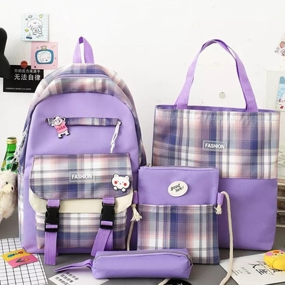 Les femmes pourpres baladent le sac à dos esthétique imperméable réglé réglé pour des étudiantes