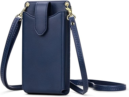 Petite croix de téléphone portable - support matériel en cuir de téléphone portable de synthétique de portefeuille de corps