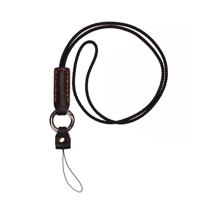 Courroie universelle de téléphone de Lanyard Strap Adjustable Leather Neck de téléphone d'OEM avec le métal de correction