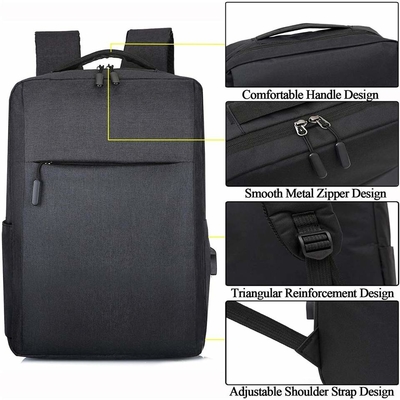 Sac à dos de remplissage d'USB d'anti vol d'OEM serviettes d'ordinateur portable de 15,6 pouces pour les hommes