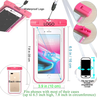Poche imperméable colorée pour nager le sac sec 6.5IN de téléphone imperméable de PVC