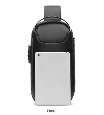 Anti croix de vol - sac croisé de coffre d'hommes d'USB de sac de bride d'épaule de sac de bride de corps