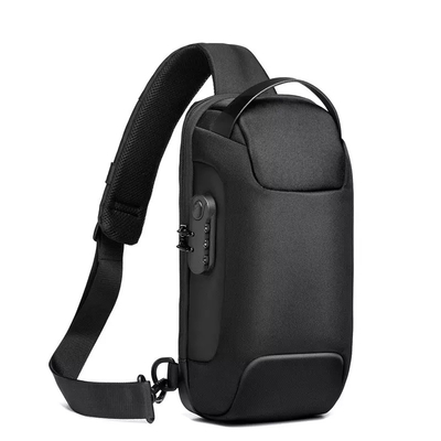 Anti croix de vol - sac croisé de coffre d'hommes d'USB de sac de bride d'épaule de sac de bride de corps