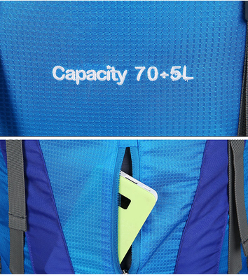 Polyester imperméable de sac à dos de trekking de montagne de Ransel OIN de sac à dos de 70 litres