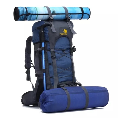 60L sac à dos campant imperméable bleu d'alpinisme du sac à dos BSCI