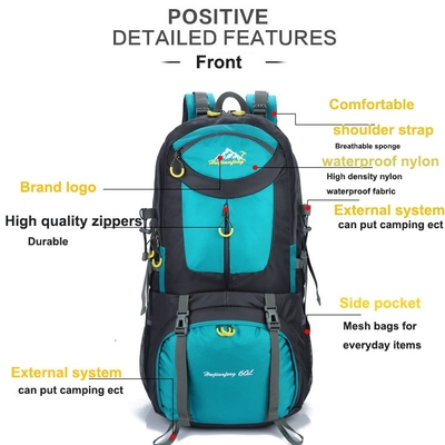 Résistant à l'eau de BSCI augmentant le sac à dos 60L augmentant le sac à dos d'alpinisme