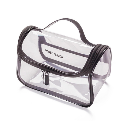 Forme physique en plastique claire femelle de sac de maquillage de maquillage de TPU de groupe transparent de poche