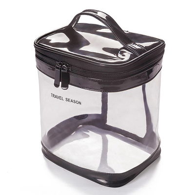 Forme physique en plastique claire femelle de sac de maquillage de maquillage de TPU de groupe transparent de poche