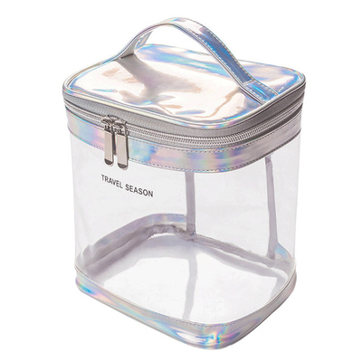 Forme physique en plastique claire femelle de sac de maquillage de maquillage de TPU de groupe transparent de poche