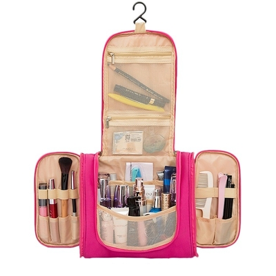 Maquillage cosmétique accrochant résistant de sac d'article de toilette de voyage de polyester de sac imperméable
