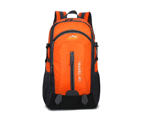 40L sac à dos campant imperméable orange de voyage du sac à dos 55cm avec le trou de charge d'USB