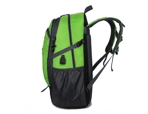 40L sac à dos campant imperméable orange de voyage du sac à dos 55cm avec le trou de charge d'USB