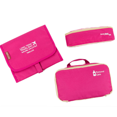 Organisateur cosmétique Polyester de sac de maquillage de stockage de sac d'article de toilette pliable de voyage