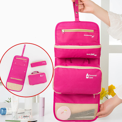 Organisateur cosmétique Polyester de sac de maquillage de stockage de sac d'article de toilette pliable de voyage