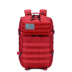 Sac à dos militaire extérieur tactique du sac à dos 45L d'ordinateur portable de voyage de polyester rouge