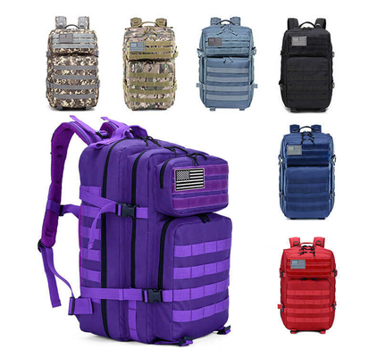 Sac à dos militaire extérieur tactique du sac à dos 45L d'ordinateur portable de voyage de polyester rouge