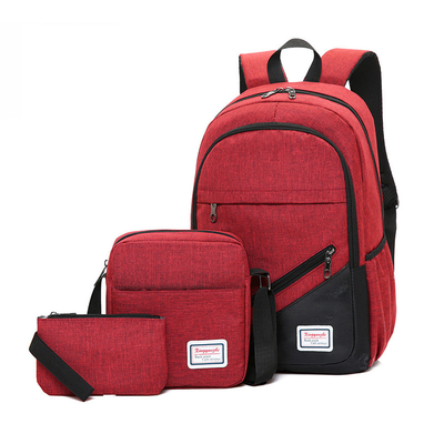Le sac à dos gris d'ordinateur de BSCI place des affaires d'ensemble de sac à dos de l'étudiant 3pc