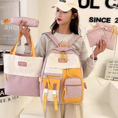 Le sac d'école de sac à dos de toile place les sacs à dos imperméables d'adolescents de voyage