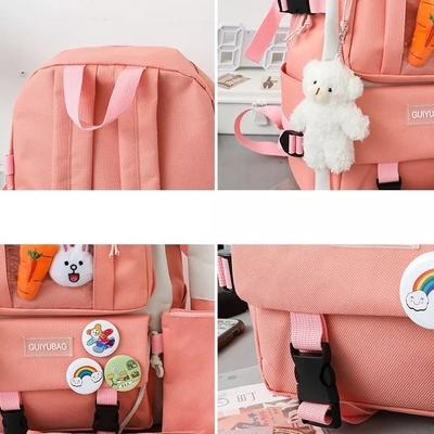 Le sac à dos d'école de rose de 1,41 pouces place l'ensemble de sac à dos des garçons 5pc de filles