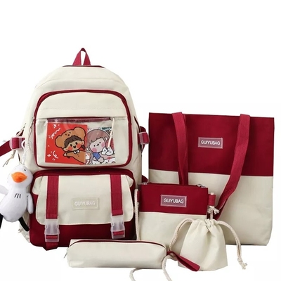 Le sac d'école de 1,35 filles de pouce d'OEM a fixé la grande capacité 5 dans 1 sac de crayon de bride de sac à dos