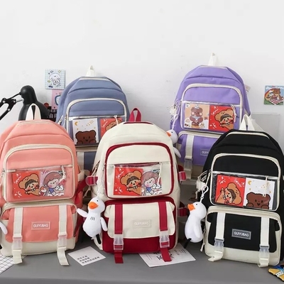 Le sac d'école de 1,35 filles de pouce d'OEM a fixé la grande capacité 5 dans 1 sac de crayon de bride de sac à dos