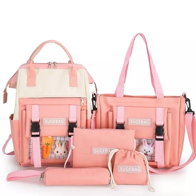 Le sac à dos vert place les filles durables de cartable d'étudiants d'ordinateur portable