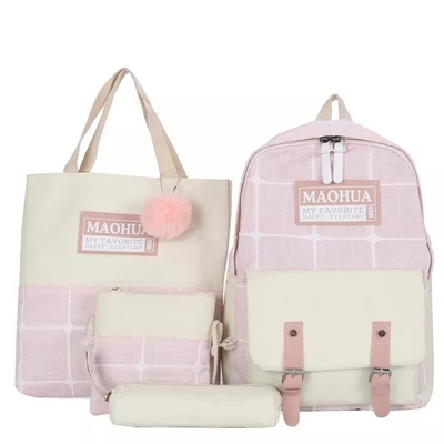 Les femmes voyagent sac à dos place la toile vigoureuse d'années de l'adolescence de sac à dos de l'ordinateur portable 4pc