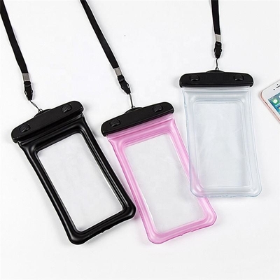 La poche imperméable flottable de téléphone portable enferme le sac sec de téléphone d'eau du fond de couverture