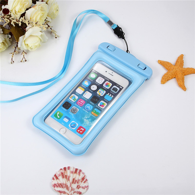 La poche imperméable flottable de téléphone portable enferme le sac sec de téléphone d'eau du fond de couverture