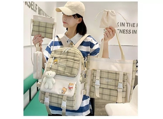 grille de School Backpack Sets d'étudiant de 42cm la belle imprimant 5 morceaux se baladent