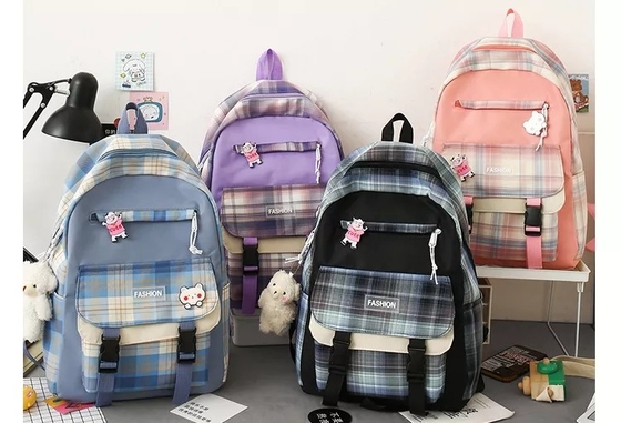 Les femmes pourpres baladent le sac à dos esthétique imperméable réglé réglé pour des étudiantes