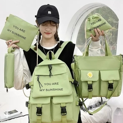 Le sac d'école de sac à dos d'ordinateur portable de voyage place la couleur solide de fille avec la vente en gros de Crayon-cas