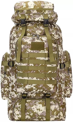 Camouflage en nylon de BSCI augmentant des femmes d'hommes de sac à dos de camping de voyage du sac à dos 75L