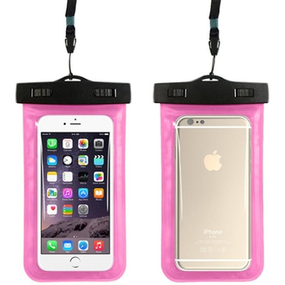 Poche imperméable de téléphone de PVC de sac imperméable rose de téléphone flottant le sac sec de téléphone