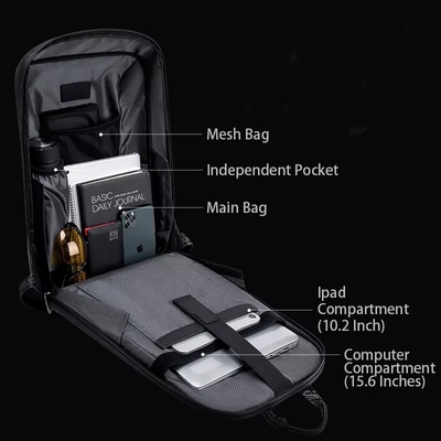 Sac à dos d'EVA Hard Case Waterproof Business avec le polyester gauche de remplissage d'Usb