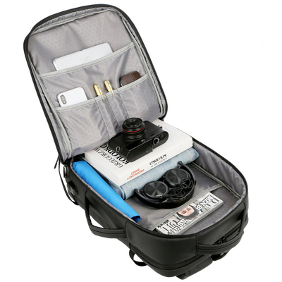 Hommes 17,3 sac à dos en nylon d'ordinateur portable de noir du sac à dos BSCI d'ordinateur portable de résistant à l'eau de pouce