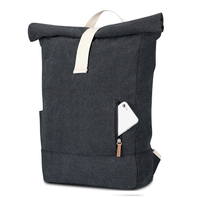 Sac à dos vigoureux d'ordinateur portable de Rolltop de sac à dos de bureau à cylindre de cru de RPET imperméable