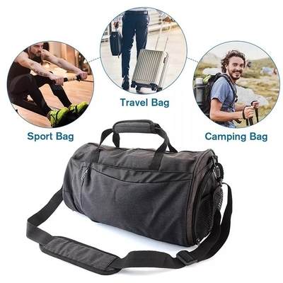 Anti sac de gymnase de sac de voyage de vol de polyester avec le compartiment humide de chaussure de poche