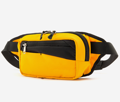 Polyester courant imperméable de paquet de taille de taille de poche extérieure économique jaune de sac