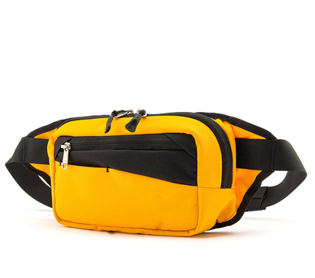 Polyester courant imperméable de paquet de taille de taille de poche extérieure économique jaune de sac