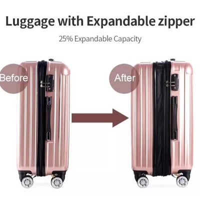 Le bagage de déplacement de polycarbonate de PC a placé de 3 morceaux de filles de valise de chariot extérieur brillant à Hardside