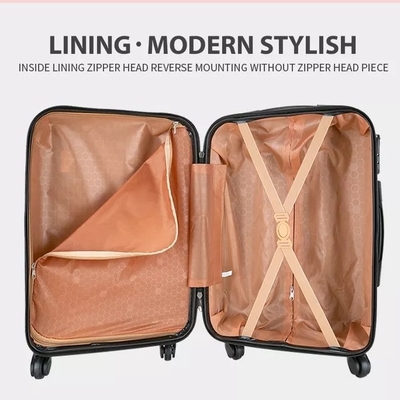 Polyester rayant dur Shell Luggage Set 24&quot; PCs pp Carry On de la serrure 3 de bagage de Tsa de valise de chariot