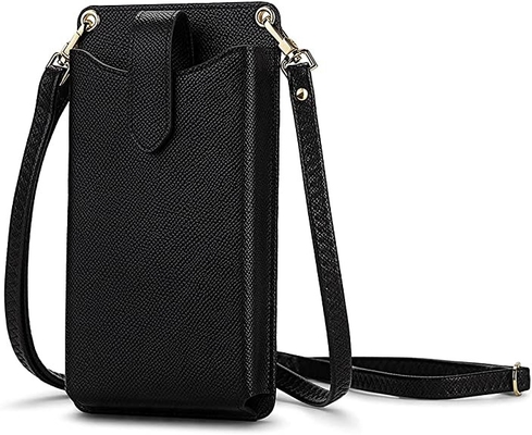 Petite croix de téléphone portable - support matériel en cuir de téléphone portable de synthétique de portefeuille de corps