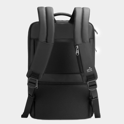Sac de serviette de bureau de mode pour le noir grand ouvert de l'ordinateur portable RFID de voyage d'affaires des hommes