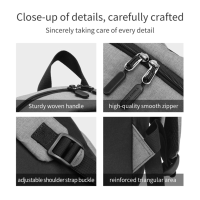 le sac à dos d'ordinateur portable de voyage de PVC du flocon de neige 300D imperméabilisent 15,6 pouces occasionnel léger