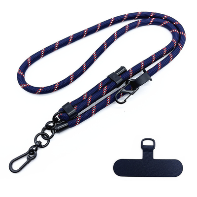 Longue croix d'épaule de courroie de téléphone de cou réglable - mobile épais rond fait sur commande de corps